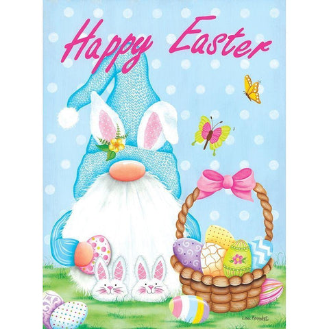 Easter Gnome White Modern Wood Framed Art Print by Kennedy, Lisa