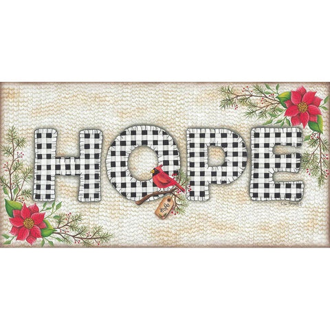 HOPE Black Modern Wood Framed Art Print with Double Matting by Kennedy, Lisa