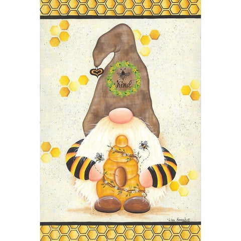Bee Kind Black Modern Wood Framed Art Print with Double Matting by Kennedy, Lisa