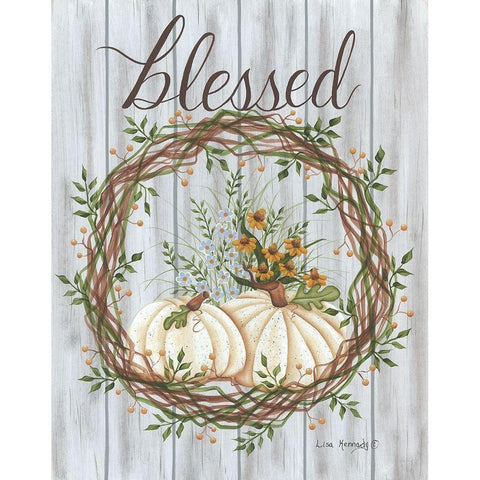 Blessed Gold Ornate Wood Framed Art Print with Double Matting by Kennedy, Lisa