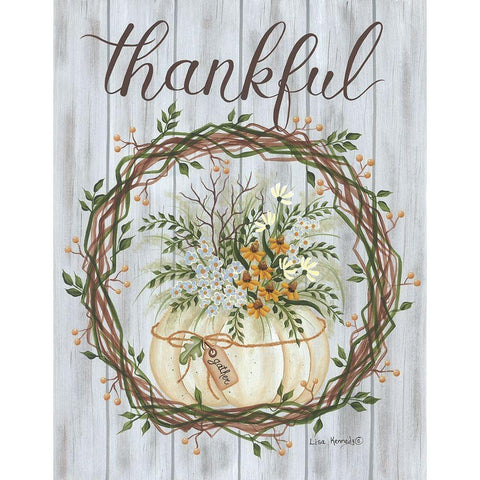 Thankful White Modern Wood Framed Art Print by Kennedy, Lisa