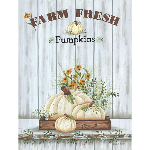 Farm Fresh Pumpkin White Modern Wood Framed Art Print by Kennedy, Lisa