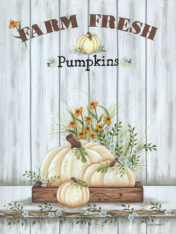Farm Fresh Pumpkin Black Ornate Wood Framed Art Print with Double Matting by Kennedy, Lisa
