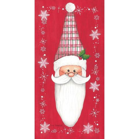 Santa and Glasses White Modern Wood Framed Art Print by Kennedy, Lisa