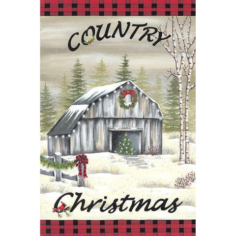 Country Christmas Gold Ornate Wood Framed Art Print with Double Matting by Kennedy, Lisa