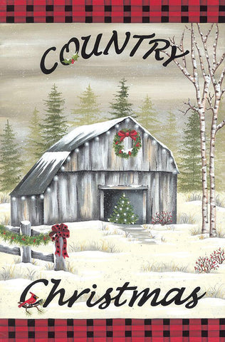 Country Christmas White Modern Wood Framed Art Print with Double Matting by Kennedy, Lisa