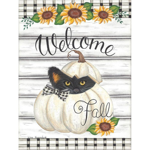 Fall Kitten Gold Ornate Wood Framed Art Print with Double Matting by Kennedy, Lisa