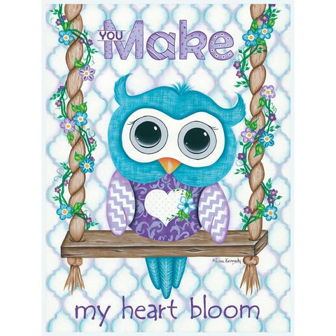 My Heart White Modern Wood Framed Art Print by Kennedy, Lisa