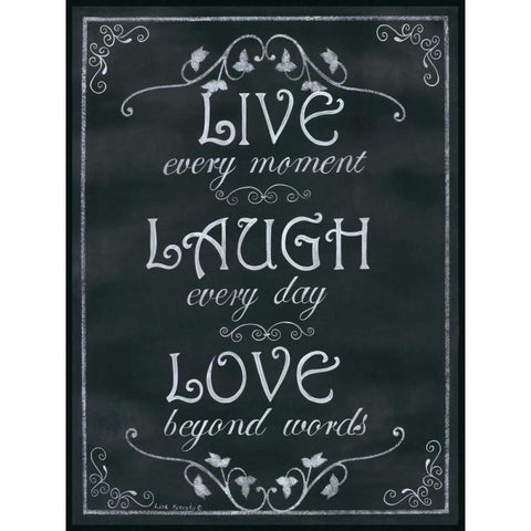 Live Every Moment Gold Ornate Wood Framed Art Print with Double Matting by Kennedy, Lisa