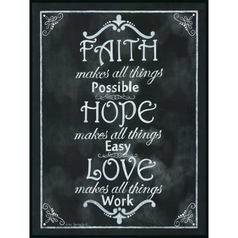 Faith*Hope*Love Black Modern Wood Framed Art Print by Kennedy, Lisa