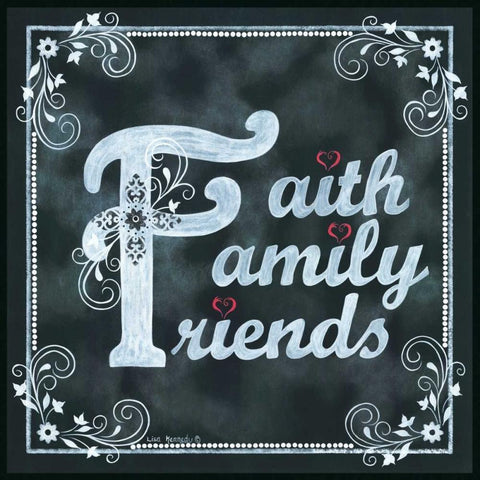 Faith*Family*Friends Black Modern Wood Framed Art Print by Kennedy, Lisa