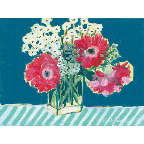 Flowers for Belle I Gold Ornate Wood Framed Art Print with Double Matting by Roberts, Kait