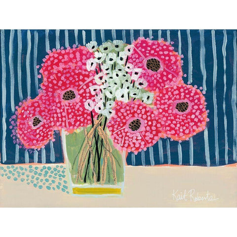 Flowers for Belle III Black Modern Wood Framed Art Print with Double Matting by Roberts, Kait