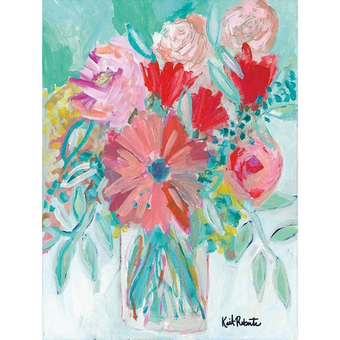 Farmers Market Bouquet Black Modern Wood Framed Art Print by Roberts, Kait