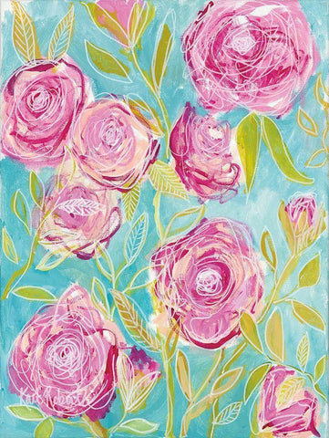 Teresas Garden Black Ornate Wood Framed Art Print with Double Matting by Roberts, Kait