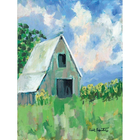 June Fields Black Modern Wood Framed Art Print with Double Matting by Roberts, Kait