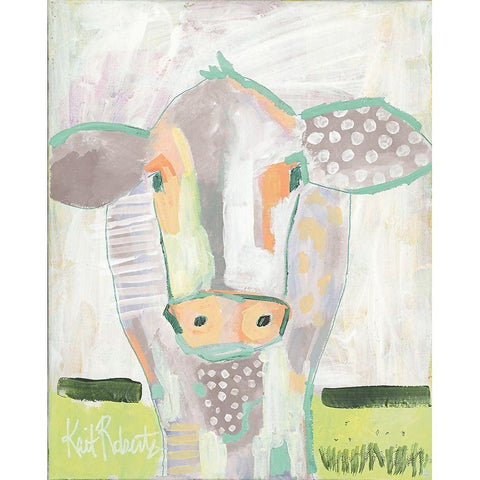 Moo Series: Laverne  White Modern Wood Framed Art Print by Roberts, Kait