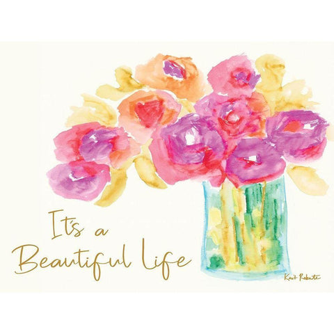 Its a Beautiful Life White Modern Wood Framed Art Print by Roberts, Kait