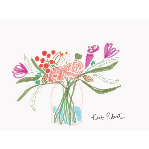 Bouquet for Carle White Modern Wood Framed Art Print by Roberts, Kait