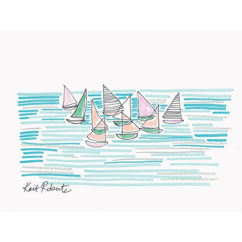 Noon at Sea White Modern Wood Framed Art Print by Roberts, Kait