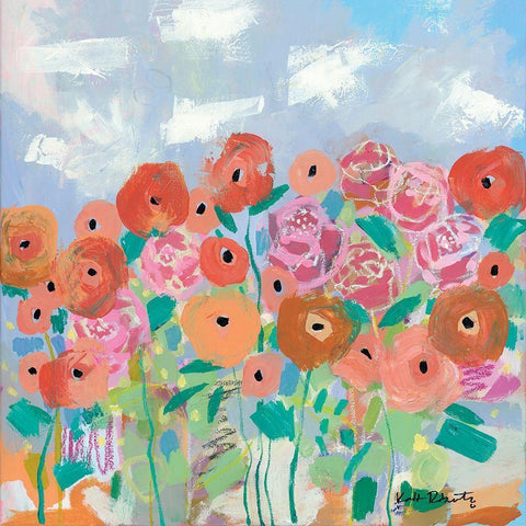 You Can Learn a Lot of Things the Flowers Black Ornate Wood Framed Art Print with Double Matting by Roberts, Kait