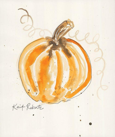 P is for Pumpkin White Modern Wood Framed Art Print with Double Matting by Roberts, Kait