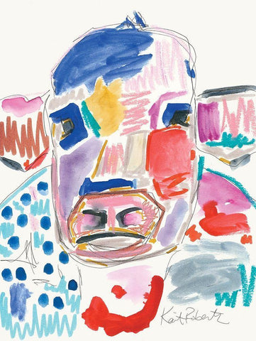 Williamina is Friendly White Modern Wood Framed Art Print with Double Matting by Roberts, Kait