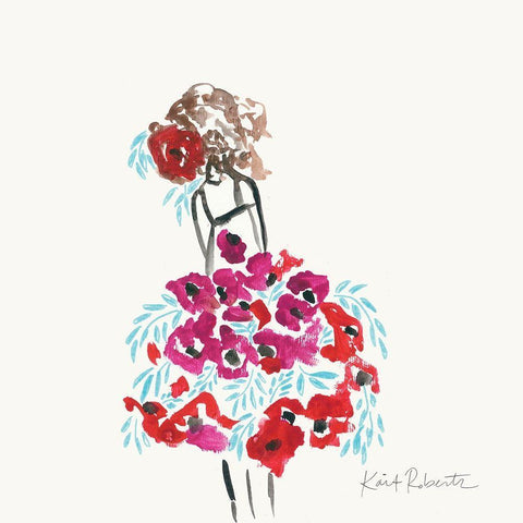 Annabelle White Modern Wood Framed Art Print with Double Matting by Roberts, Kait