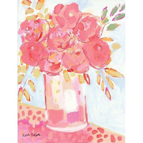 Watermelon Crush White Modern Wood Framed Art Print by Roberts, Kait