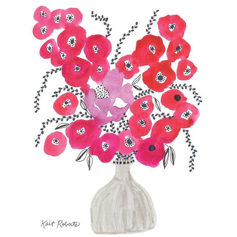 Vanity Blooms Caught My Eye Black Modern Wood Framed Art Print by Roberts, Kait