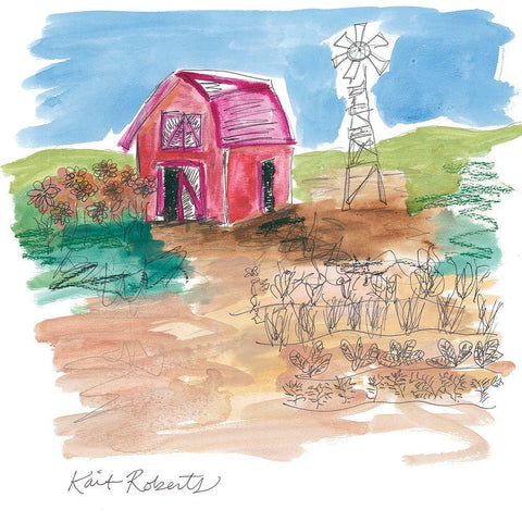 Homegrown Black Modern Wood Framed Art Print by Roberts, Kait