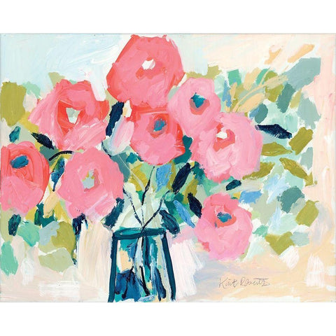 Blooms for Ruthie Black Modern Wood Framed Art Print with Double Matting by Roberts, Kait