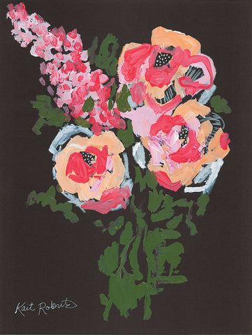 Flowers for Charlotte Black Modern Wood Framed Art Print by Roberts, Kait