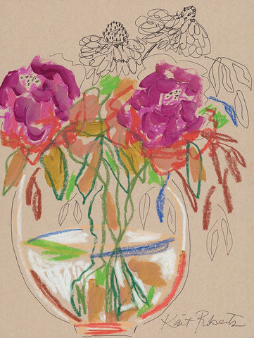 Joy Never Faded White Modern Wood Framed Art Print with Double Matting by Roberts, Kait