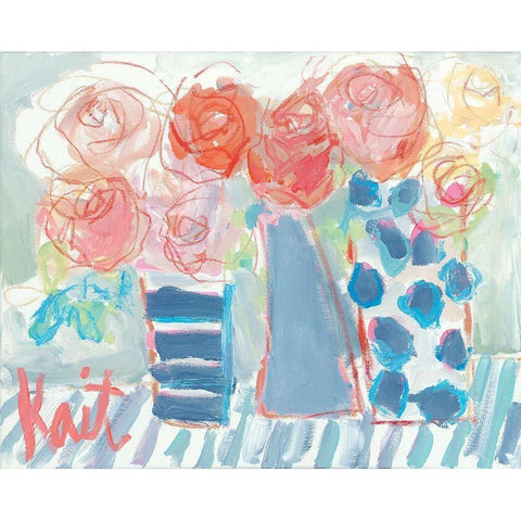 Tea Party Black Modern Wood Framed Art Print with Double Matting by Roberts, Kait