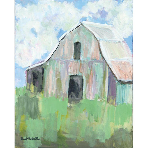 Pastel Barn I Gold Ornate Wood Framed Art Print with Double Matting by Roberts, Kait