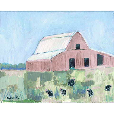 Pastel Barn II Gold Ornate Wood Framed Art Print with Double Matting by Roberts, Kait