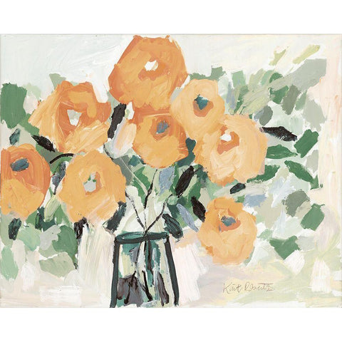 Blooms for Ruthie Black Modern Wood Framed Art Print with Double Matting by Roberts, Kait