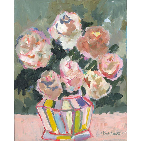 Flowers for Brenda White Modern Wood Framed Art Print by Roberts, Kait