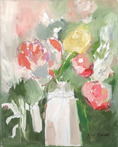 Flowers for Diane Black Modern Wood Framed Art Print by Roberts, Kait