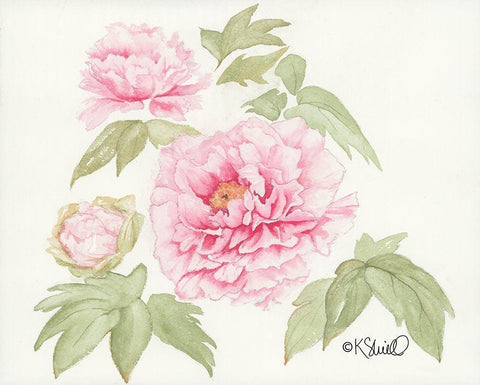 Garden Blush Black Ornate Wood Framed Art Print with Double Matting by Sherrill, Kate