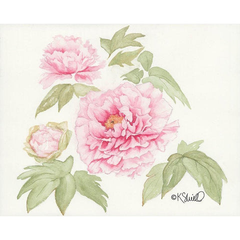 Garden Blush White Modern Wood Framed Art Print by Sherrill, Kate