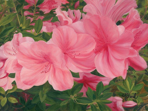 Eager Blooms White Modern Wood Framed Art Print with Double Matting by Sherrill, Kate