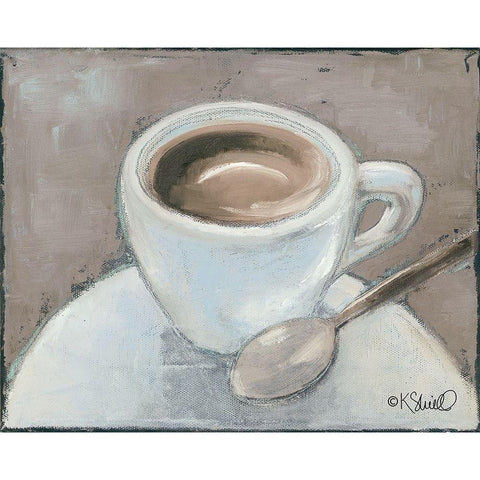 Coffee Break Black Modern Wood Framed Art Print with Double Matting by Sherrill, Kate