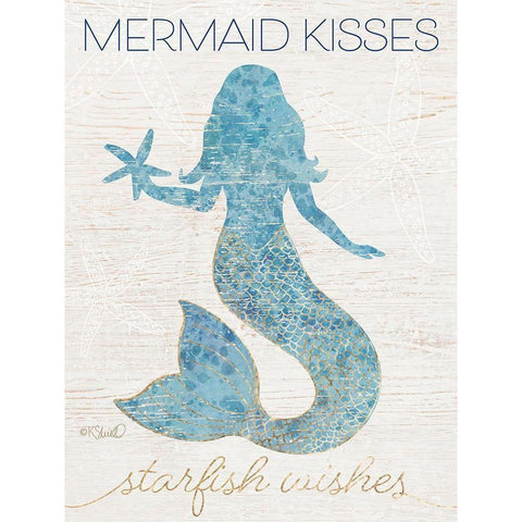 Mermaid Kisses Gold Ornate Wood Framed Art Print with Double Matting by Sherrill, Kate