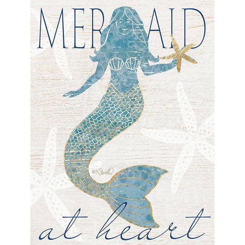 Mermaid at Heart Black Modern Wood Framed Art Print with Double Matting by Sherrill, Kate