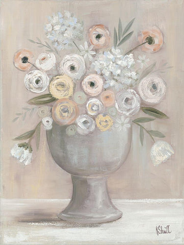 Floral Bouquet White Modern Wood Framed Art Print with Double Matting by Sherrill, Kate