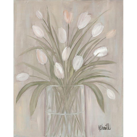 Tulip Bouquet Black Modern Wood Framed Art Print by Sherrill, Kate