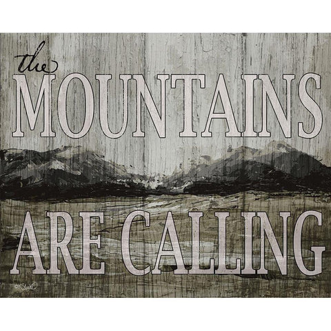 The Mountains are Calling Black Modern Wood Framed Art Print by Sherrill, Kate