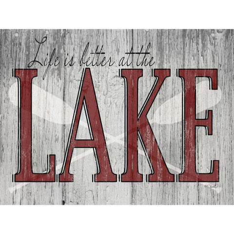 Life is Better at the Lake Black Modern Wood Framed Art Print with Double Matting by Sherrill, Kate